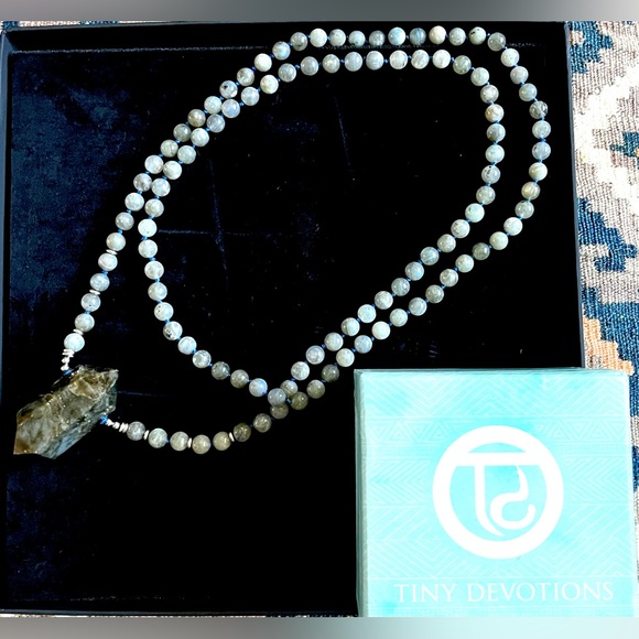Tiny Devotions Labradorite Mala Necklace. Gender neutral. New in Box! - Picture 6 of 9